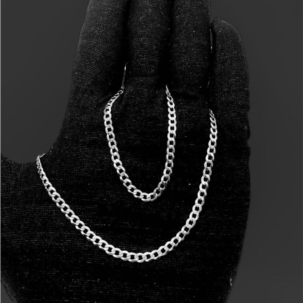 Cuban link sterling silver Cuban link chain/ necklace 3mm